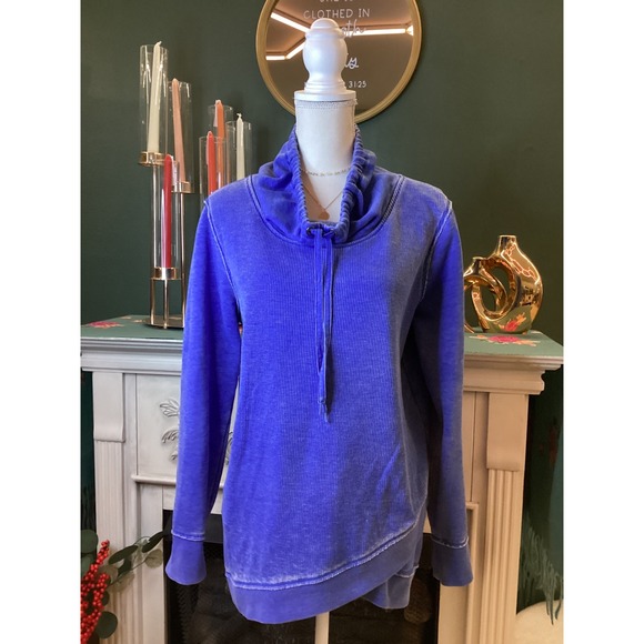Calvin Klein Tops - Calvin Klein Women's‎ Blue Tie Dye Cowl Neck Sweatshirt Pullover Top L G
